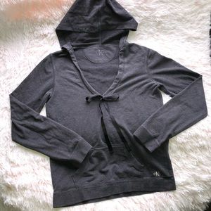 Calvin Klein Hooded Sweater Shirt Gray size Small Long Sleeve